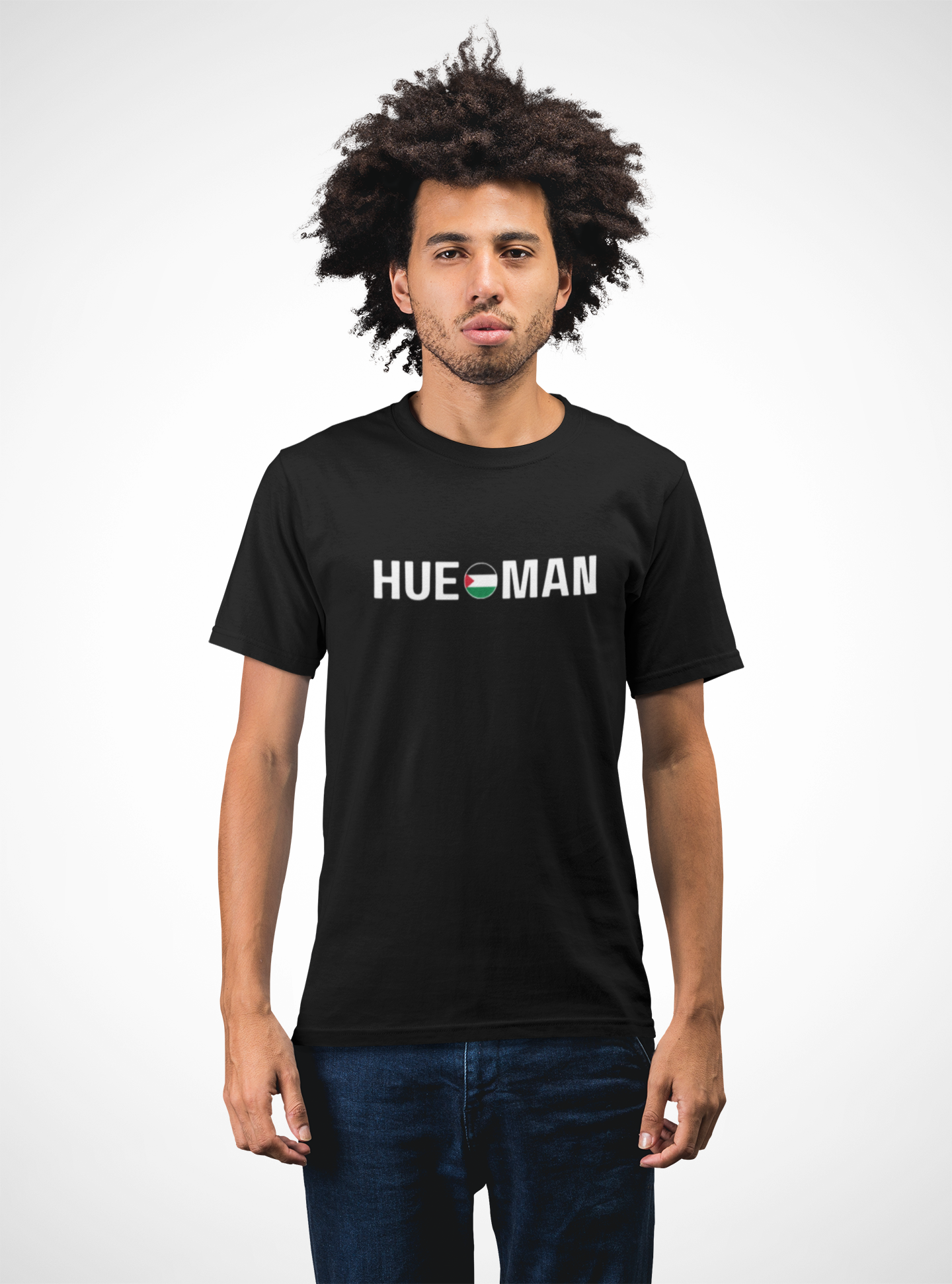 HUEMAN Support Palestine Tee- Black